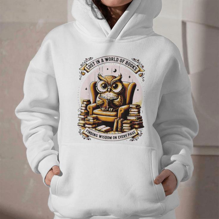 Wise Owl Reading Books Graphic Youth Hoodie