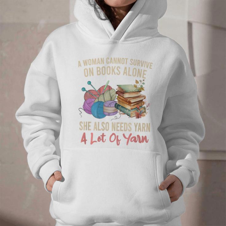 A Woman Cannot Survive On Books Alone She Needs Yarn Crochet Premium Tri-Blend Graphic Youth Hoodie A Woman Cannot Survive On Books Alone She Needs Yarn Crochet Premium Tri-Blend Graphic Youth Hoodie