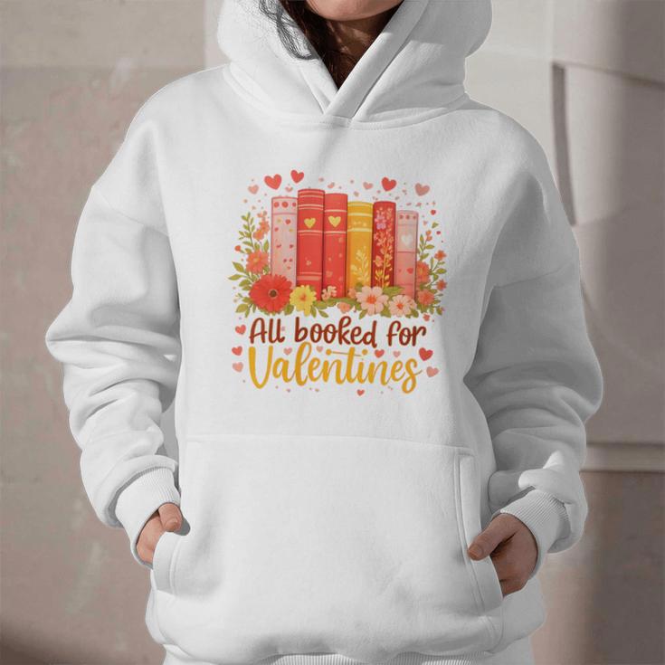 Women's All Booked For Valentine Teacher Valentines Reading Book Graphic Youth Hoodie