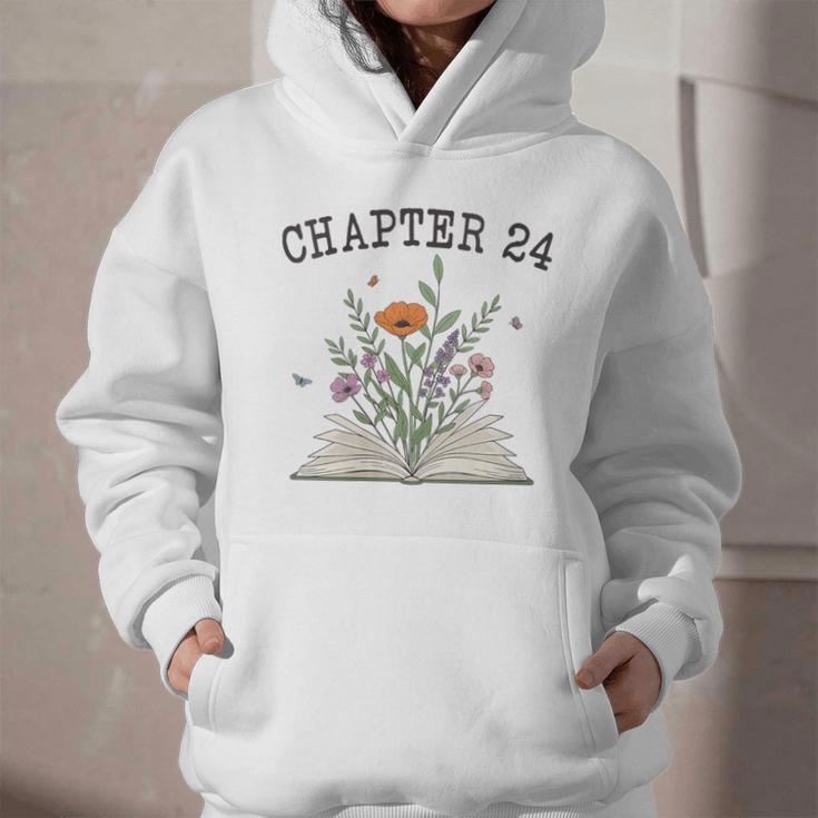 Women's Chapter 24 Book Lovers & Readers 24th Birthday Wildflowers Graphic Youth Hoodie