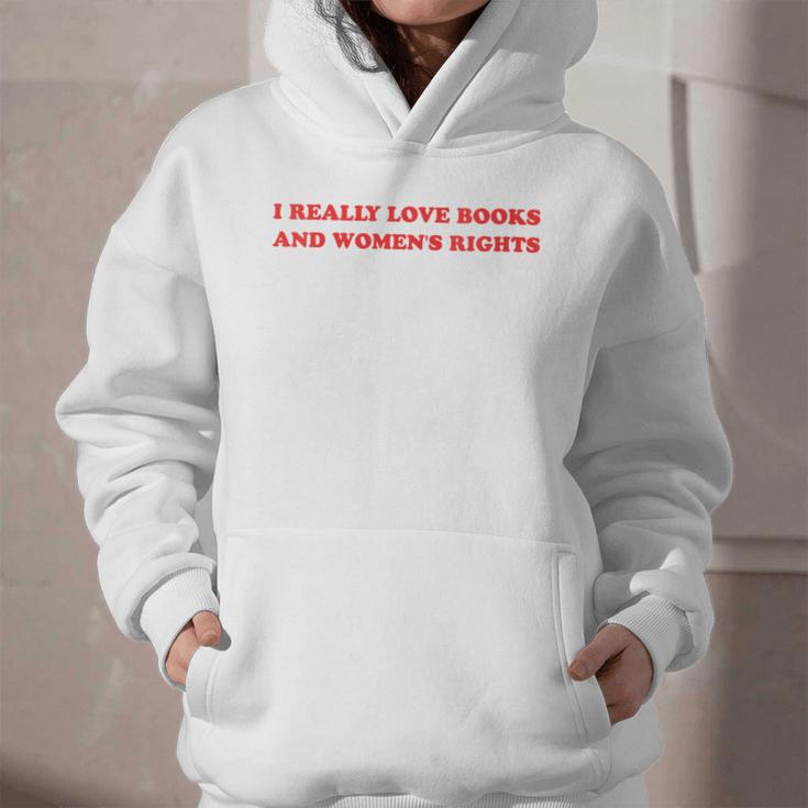 Women's I Really Love Books And Women's Rights Feminist Girls Women Graphic Youth Hoodie