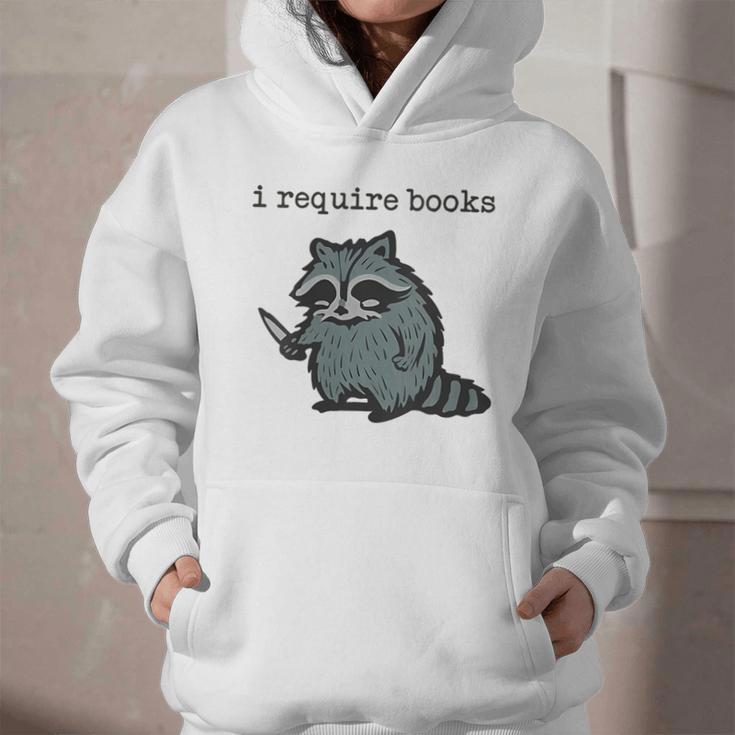 Women's i Require Books Raccoon Graphic Youth Hoodie Women's i Require Books Raccoon Graphic Youth Hoodie