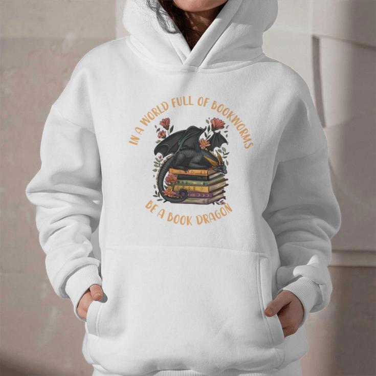 In A World Full Of Bookworms Be A Book Dragon Book Lover Graphic Youth Hoodie