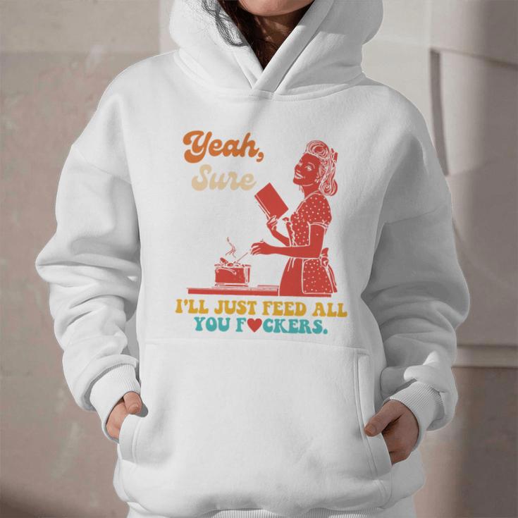 Yeah Sure I'Ll Just Feed All You Fckers Book Lover Quote Graphic Youth Hoodie