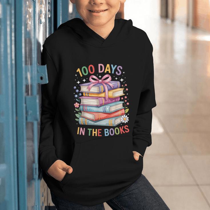 100 Days In The Books Cute Book 100 Days Of School Teachers Graphic Youth Hoodie