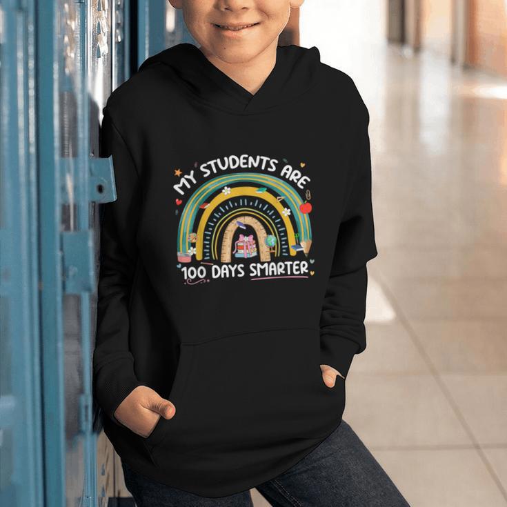 100th Day Of School Teachers Students Women Floral Books Graphic Youth Hoodie