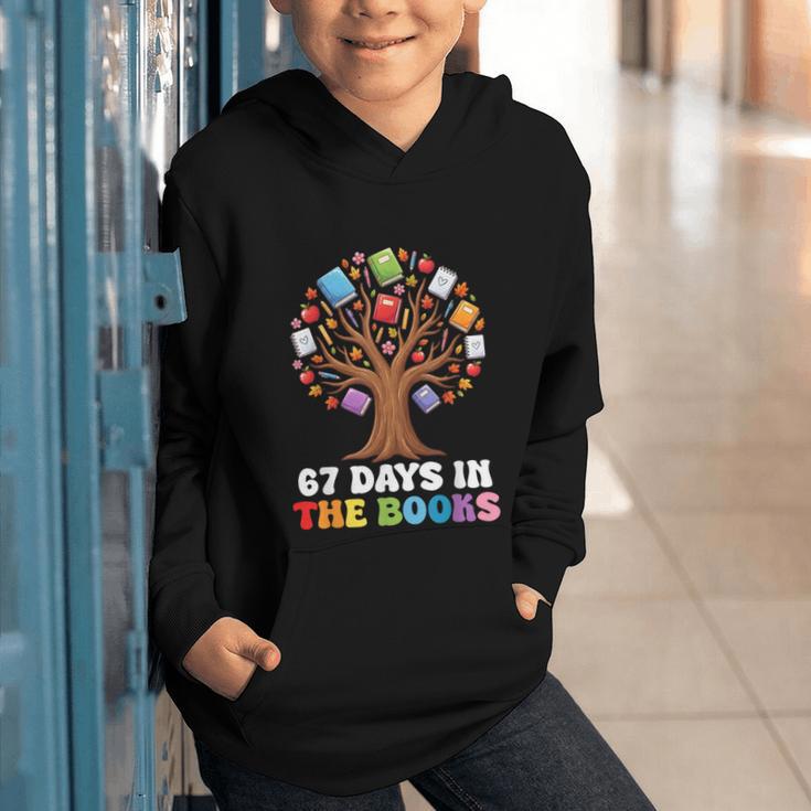 67 Days In The Books Reading Teacher 67th Day Of School Kids Graphic Youth Hoodie 67 Days In The Books Reading Teacher 67th Day Of School Kids Graphic Youth Hoodie