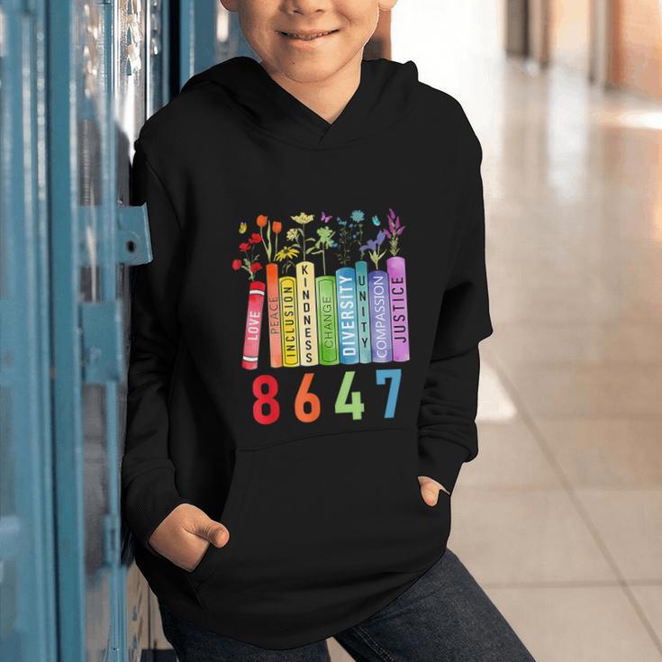 8647 Equal Rights Book Flower Trump Women Rights Feminist Graphic Youth Hoodie