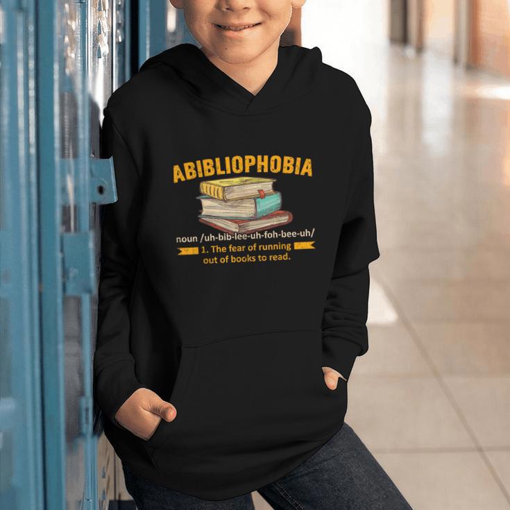 Abibliophobia Perfect For Young Book Lover Bookworm Reader Graphic Youth Hoodie