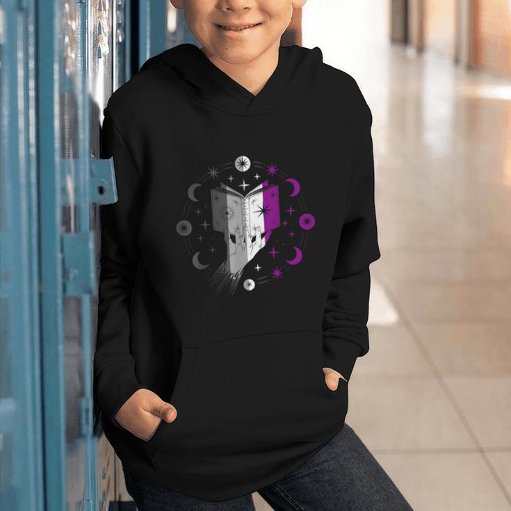 Ace Pride Book With Stars Moons And Magic Hand Graphic Youth Hoodie