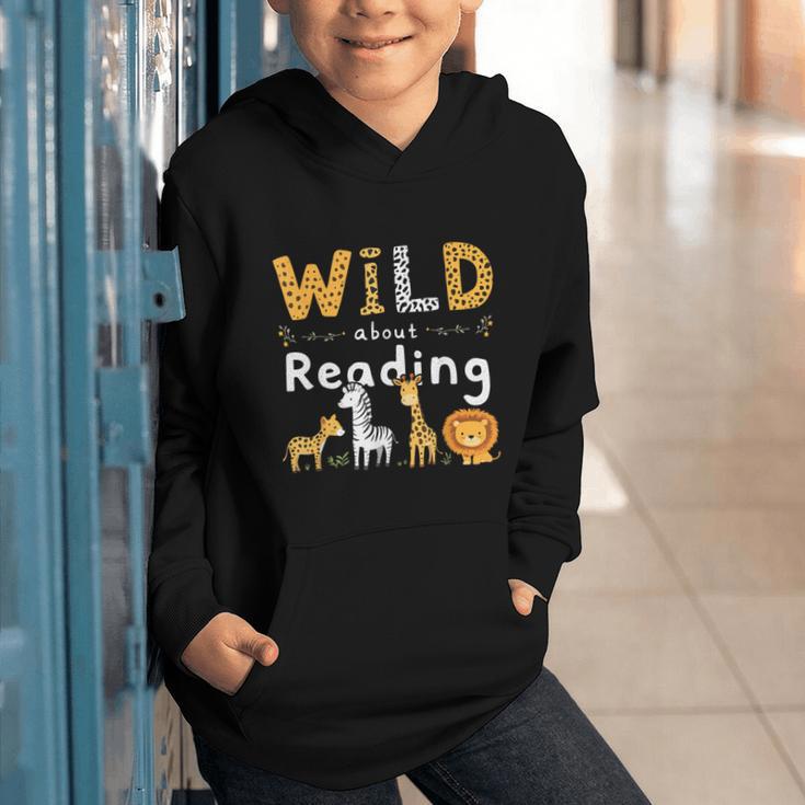 Animal Print Read A Book Character Kids Wild About Reading Graphic Youth Hoodie