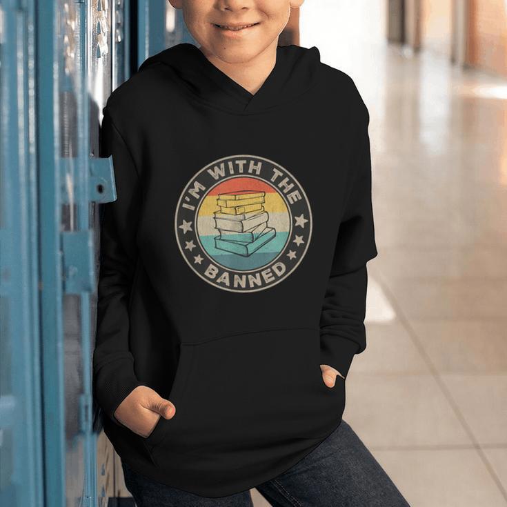 Im With The Banned Book Readers Retro Librarians Teachers Graphic Youth Hoodie Im With The Banned Book Readers Retro Librarians Teachers Graphic Youth Hoodie