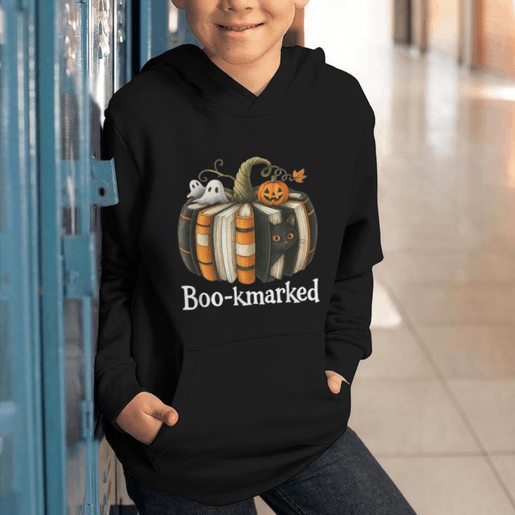 Boo-Kmarked Fall Pumpkin Books Halloween Teacher Teaching Graphic Youth Hoodie