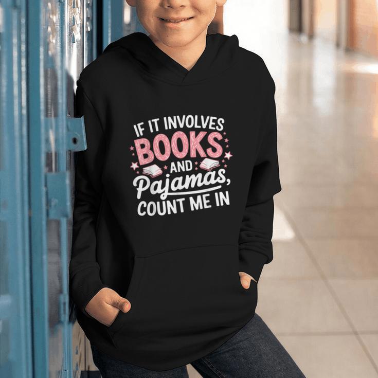 Book & Pajamas Humorous Book Lover Reading Bedtime Graphic Youth Hoodie