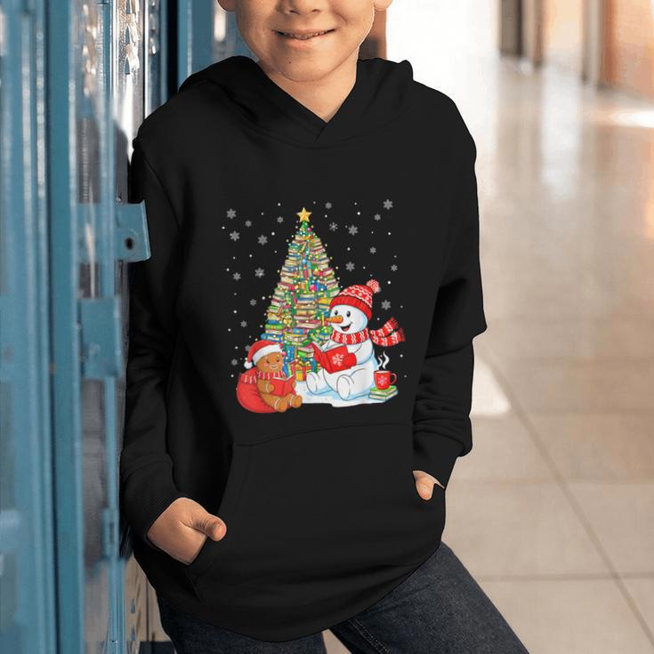 Book Christmas Tree Bookworm Gingerbread Man Snowman Reading Graphic Youth Hoodie Book Christmas Tree Bookworm Gingerbread Man Snowman Reading Graphic Youth Hoodie