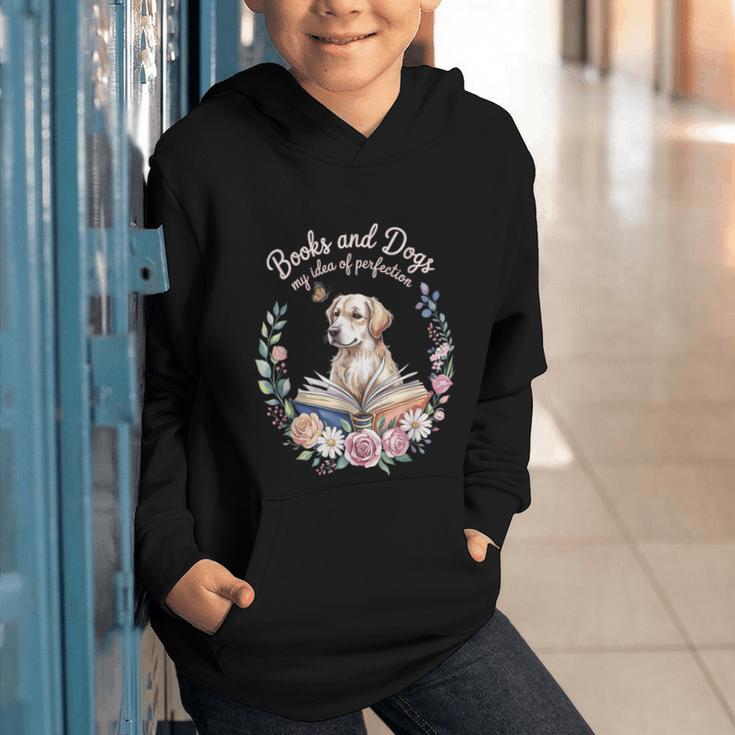Book And Dog Lover Reading Humor Librarian Graphic Youth Hoodie