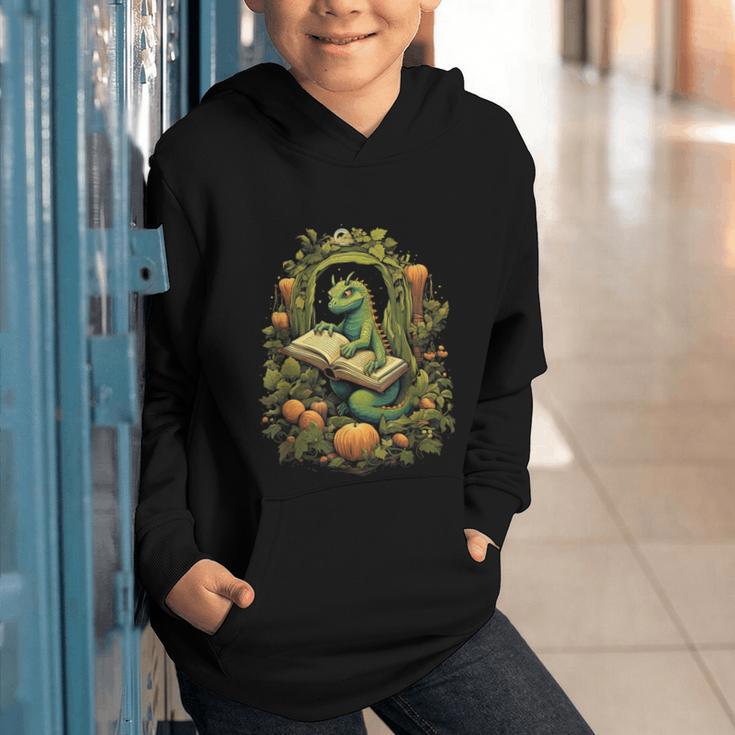 Book Dragon Reading Books Bookworm Fantasy Graphic Youth Hoodie