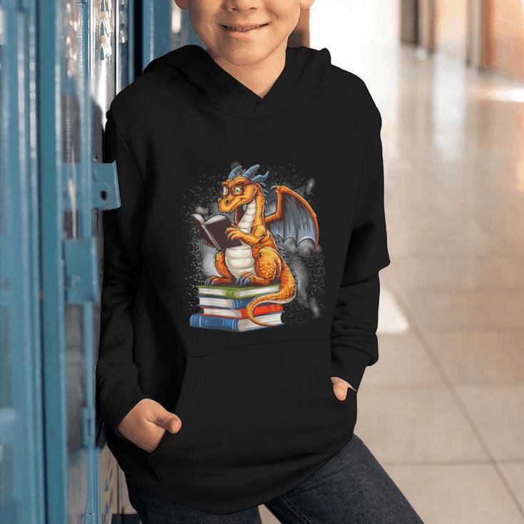 Book Dragon Reading Book Lover Graphic Youth Hoodie
