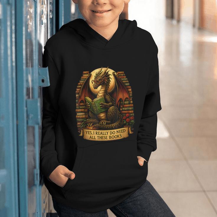 Book Dragon Yes I Really Do Need All These Books Men Women Graphic Youth Hoodie Book Dragon Yes I Really Do Need All These Books Men Women Graphic Youth Hoodie