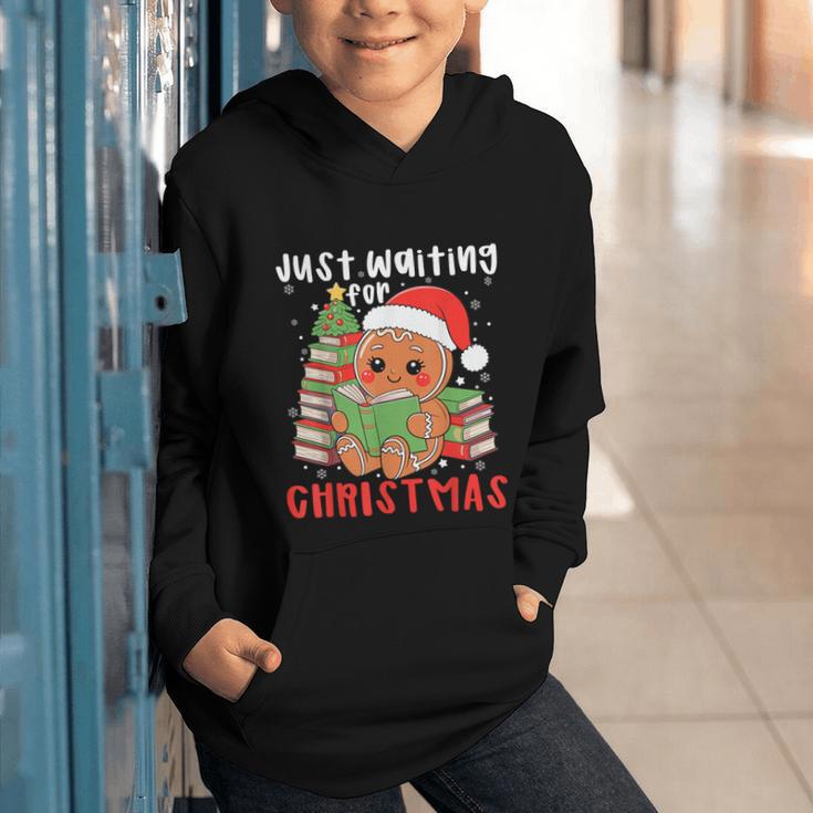 Book Reading Just Waiting For Christmas Gingerbread Graphic Youth Hoodie