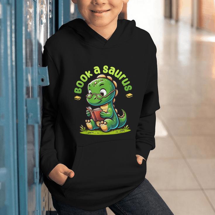 Book A Saurus Bookasaurus Dinosaur Book Girls Boys Toddler Graphic Youth Hoodie