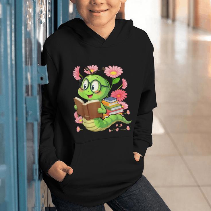 Book Worm Costume World Book Day Cute Kawaii Worm Reading Graphic Youth Hoodie