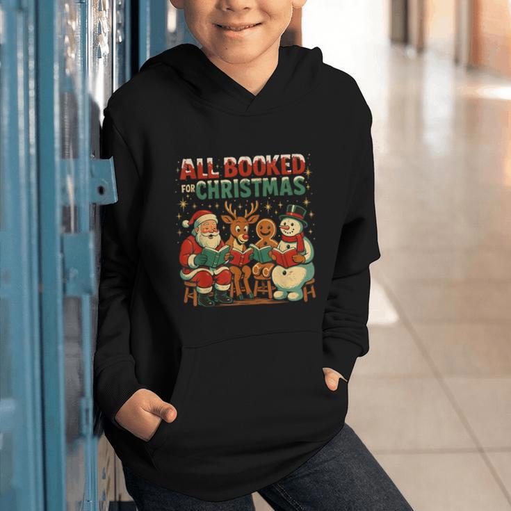 All Booked For Christmas Book Lover Graphic Youth Hoodie
