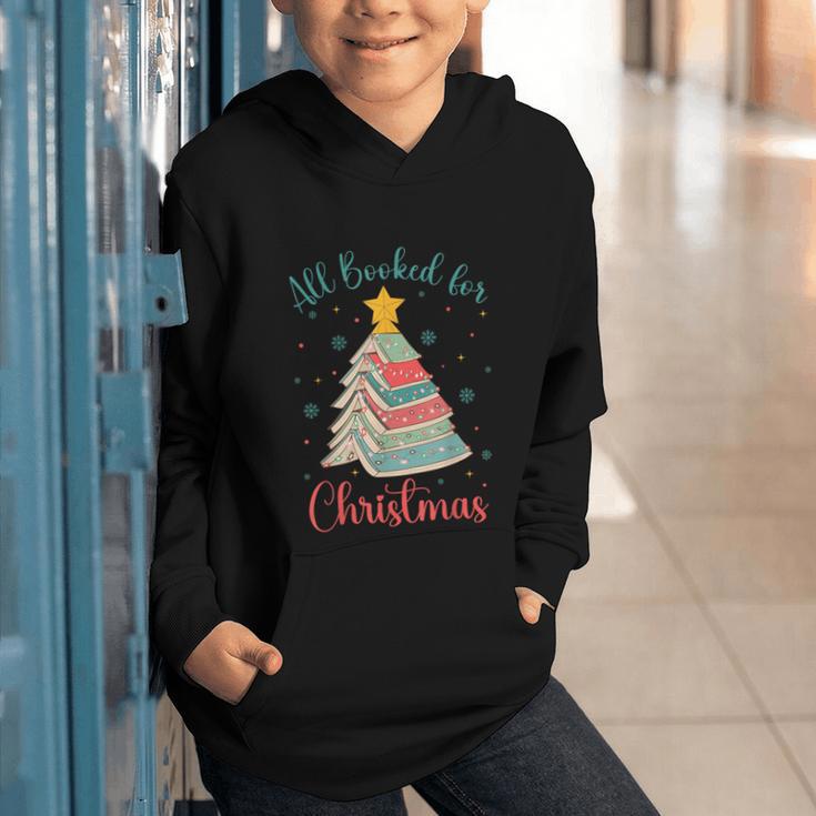All Booked For Christmas Tree Book Bookish Christmas Graphic Youth Hoodie