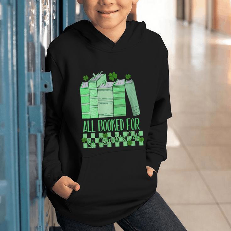 All Booked For St Patrick's Day Book Lover Lucky Shamrock Graphic Youth Hoodie