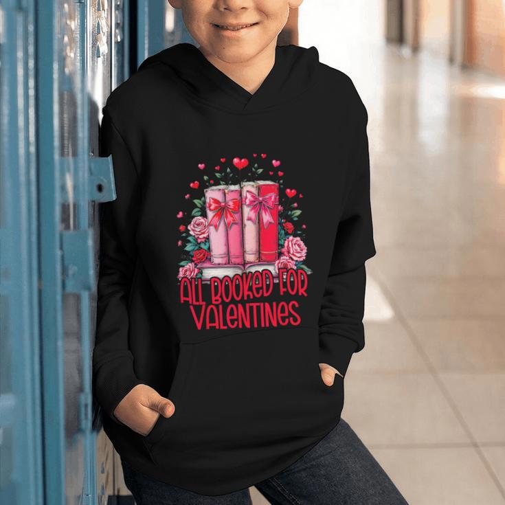 All Booked For Valentines Book Lovers Teacher Valentines Graphic Youth Hoodie