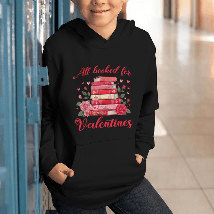 All Booked For Valentines Librarian Book Lover Teacher Graphic Youth Hoodie