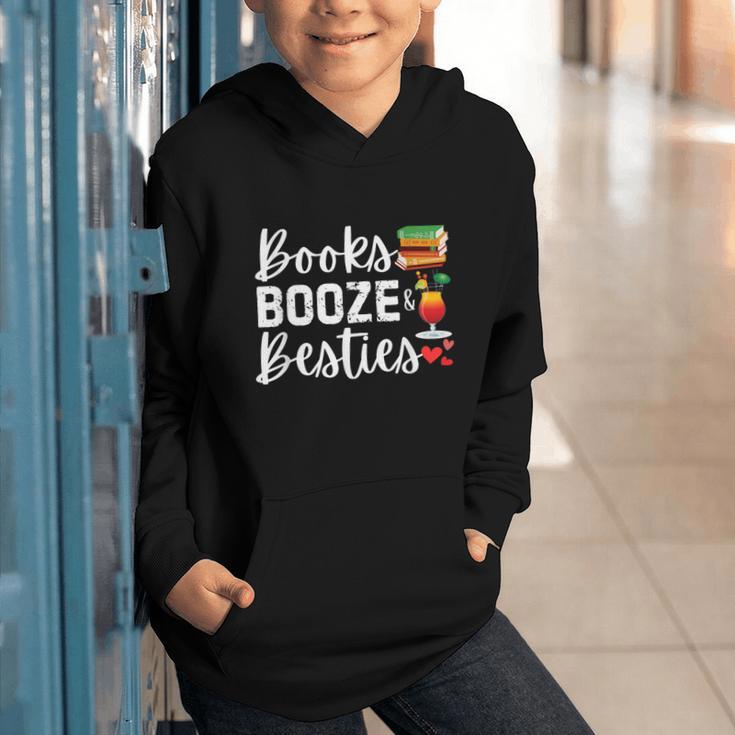 Books Booze And Besties Book Lover Bestie Squad Twinning Graphic Youth Hoodie