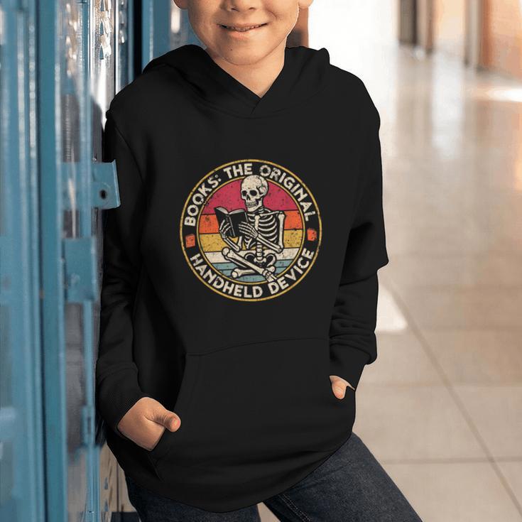 Books The Original Handheld Device Vintage Book Reading Graphic Youth Hoodie