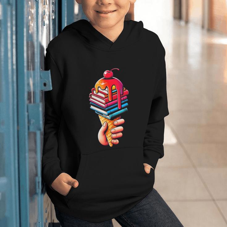 Books Reading Ice Cream Graphic Youth Hoodie