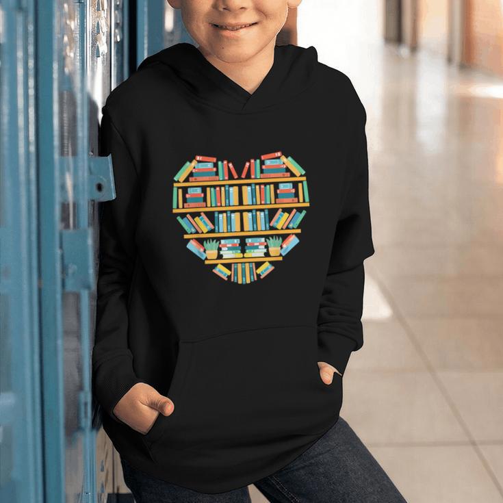 Bookshelf Heart Graphic Youth Hoodie