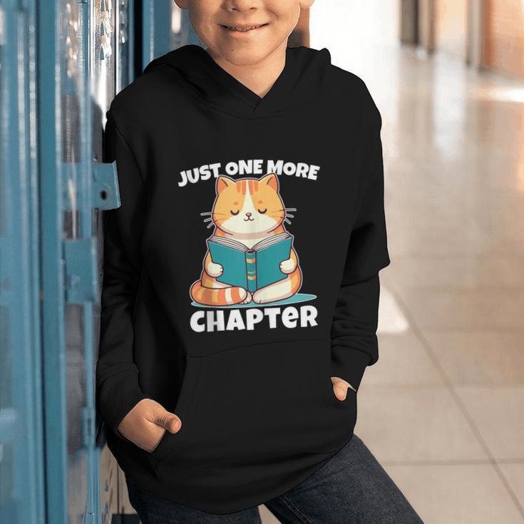 Cat Reading Books Bookworm Read One More Chapter Graphic Youth Hoodie