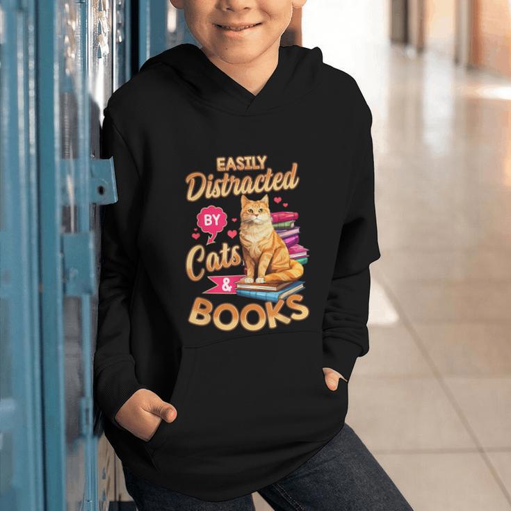 Cat Shirts For Women Book Lover Shirt Cats And Books Graphic Youth Hoodie