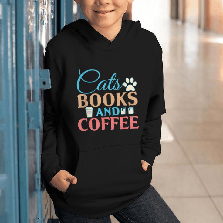 Cats Books And Coffee Graphic Youth Hoodie Cats Books And Coffee Graphic Youth Hoodie
