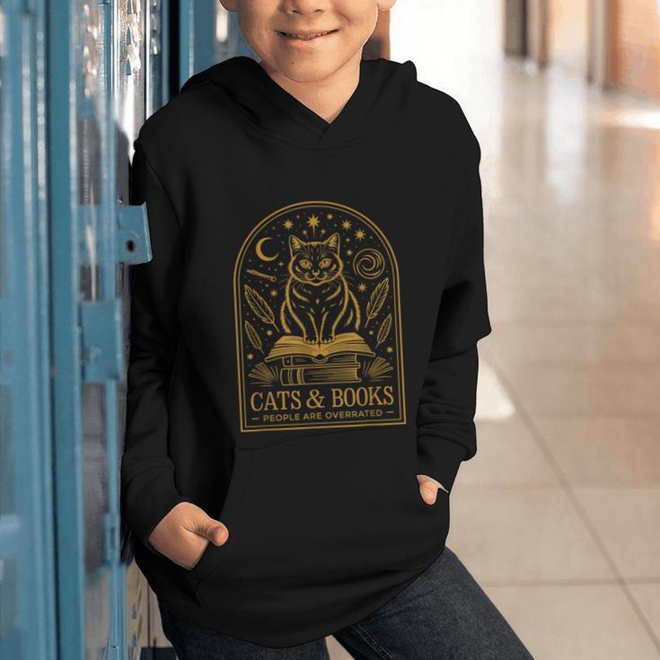 Cats And Books Because People Are Overrated Graphic Youth Hoodie Cats And Books Because People Are Overrated Graphic Youth Hoodie