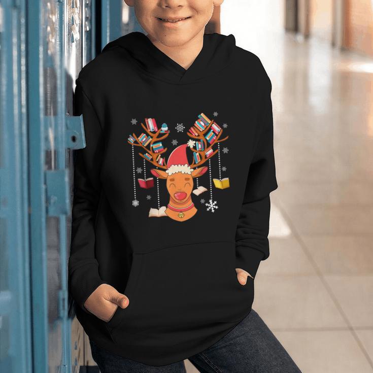 Christmas Librarian Reindeer Xmas Book Teachers Love Reading Graphic Youth Hoodie Christmas Librarian Reindeer Xmas Book Teachers Love Reading Graphic Youth Hoodie