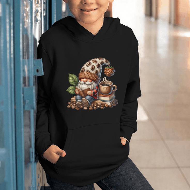 Coffee And Book Reading Accessories For Book Lovers Gnome Graphic Youth Hoodie