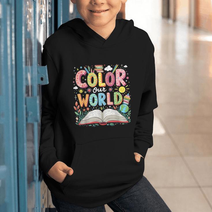 Color Our World Book Reading Program 2026 Summer Graphic Youth Hoodie