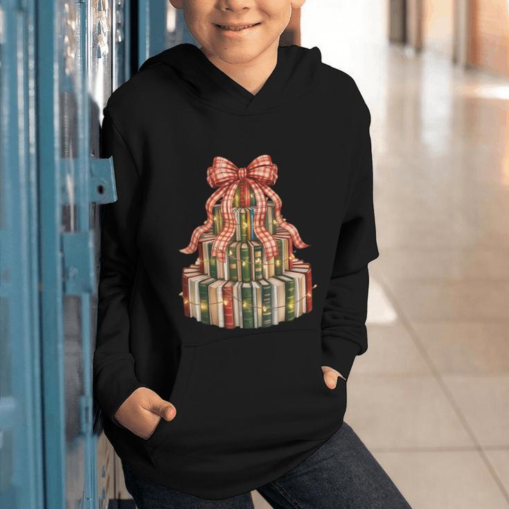 Coquette Christmas Book Tree Xmas Lights Librarian Teacher Graphic Youth Hoodie Coquette Christmas Book Tree Xmas Lights Librarian Teacher Graphic Youth Hoodie