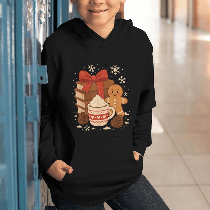 Cute Christmas Books Gingerbread Xmas Book Lover Teacher Graphic Youth Hoodie Cute Christmas Books Gingerbread Xmas Book Lover Teacher Graphic Youth Hoodie
