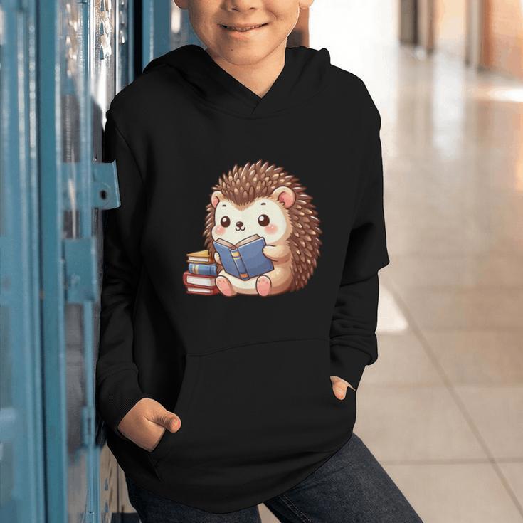 Cute Hedgehog Book Lover Readers Animal Reading Graphic Youth Hoodie Cute Hedgehog Book Lover Readers Animal Reading Graphic Youth Hoodie