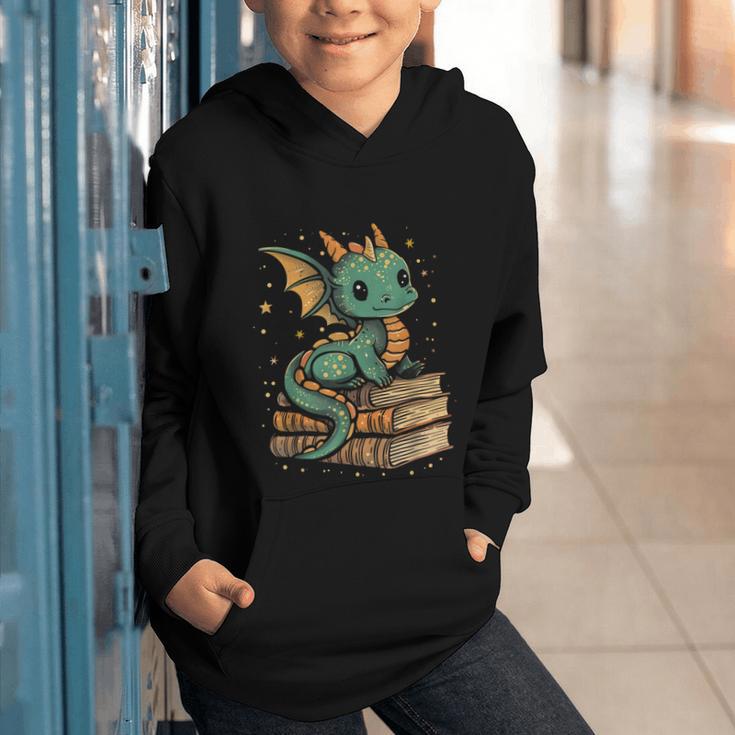 Cute Kawaii Dragon Fantasy Book Lover Book Nerd Graphic Youth Hoodie