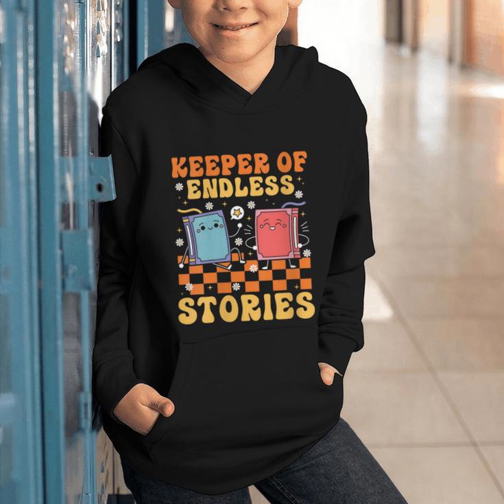 Cute Librarian Library Book Lover Keeper Of Endless Stories Graphic Youth Hoodie