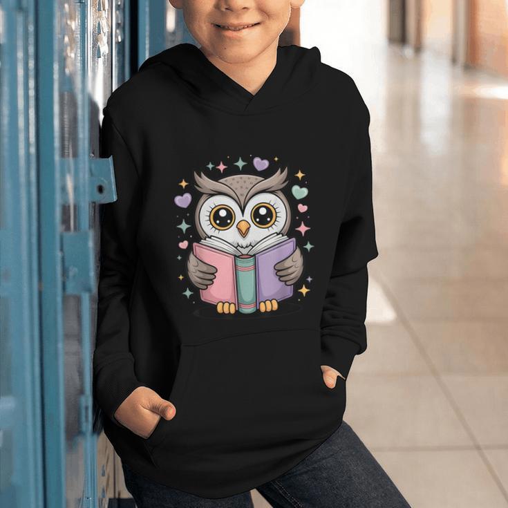 Cute Reading Owl Book Lover Teacher Librarian Bookworm Graphic Youth Hoodie Cute Reading Owl Book Lover Teacher Librarian Bookworm Graphic Youth Hoodie