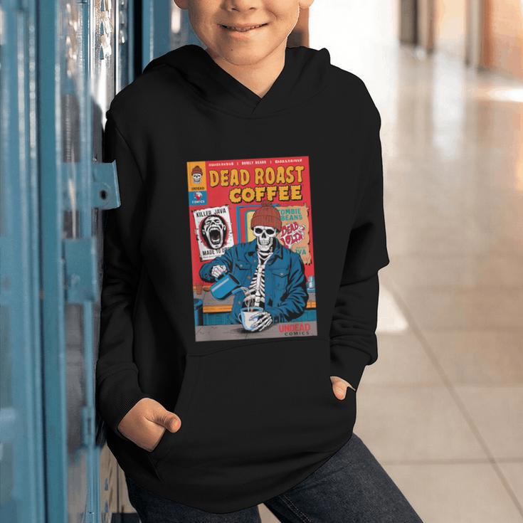 Dead Roast Coffee Comic Book Cover Style Skeleton Barista Graphic Youth Hoodie Dead Roast Coffee Comic Book Cover Style Skeleton Barista Graphic Youth Hoodie
