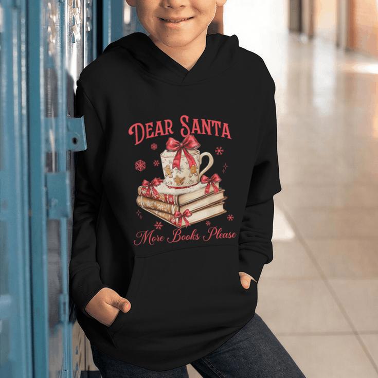 Dear Santa More Books Please Reading Book Lover Christmas Graphic Youth Hoodie